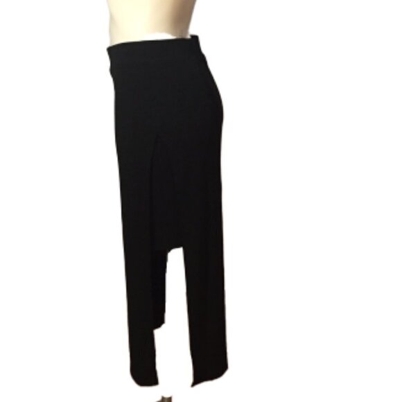 QVC G.I.L.I. black skirt overskirt with hidden mini slits XSP - Picture 3 of 7
